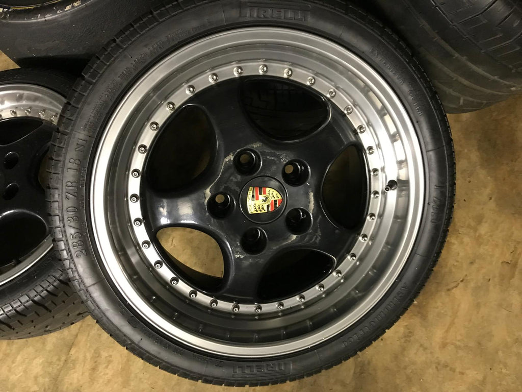 Porsche 964/965/993 - 18'sportvelgen (speedline look) zwart