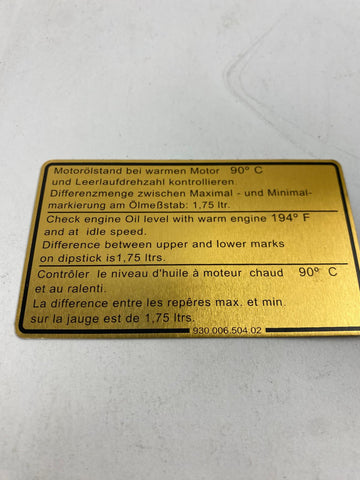 classic sticker - oliepeil (motorruimte)