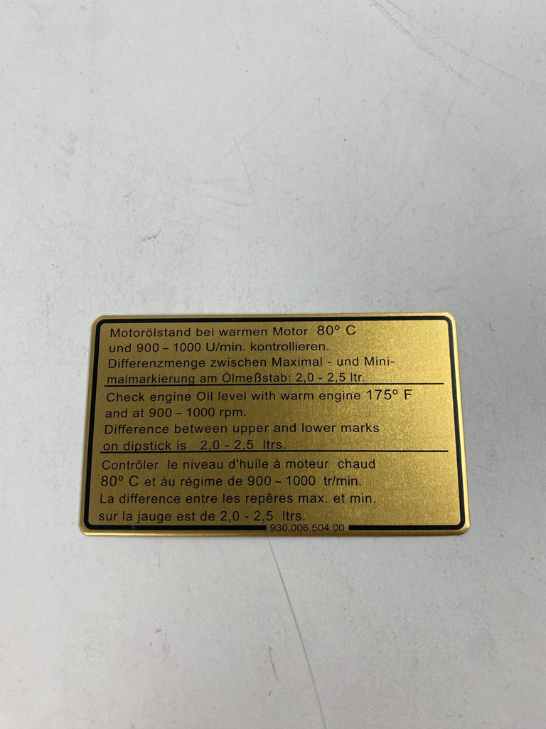 classic sticker - toerental / olie temperatuur