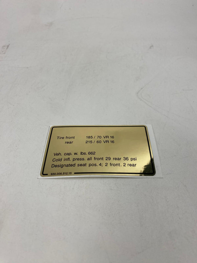 classic sticker - bandenspanning (motorruimte)