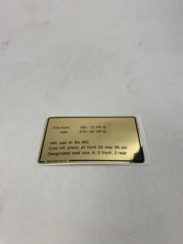 classic sticker - bandenspanning (motorruimte)