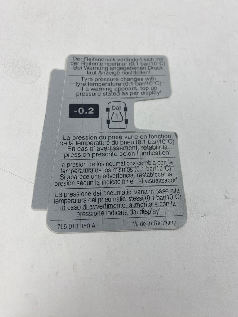 Porsche cayenne - portier bandendruk sticker