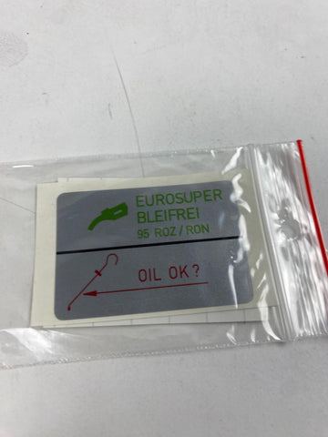 Porsche 996 / 997 / 986 / 987 - benzineklep klep sticker (octaangehalte)