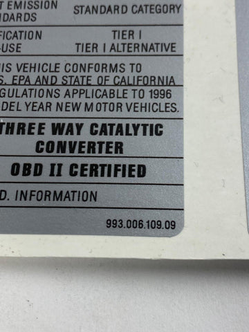 Porsche 993 - vacuum motor sticker