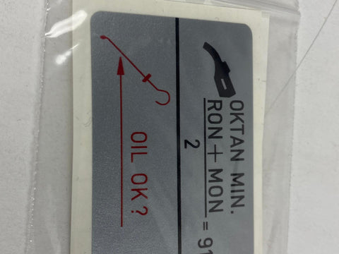 Porsche 996 / 997 / 986 / 987 - benzineklep klep sticker (octaangehalte)