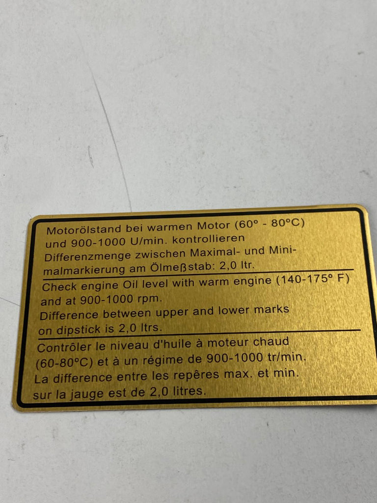 Porsche 911 - motoroliepeil sticker (aluminium)