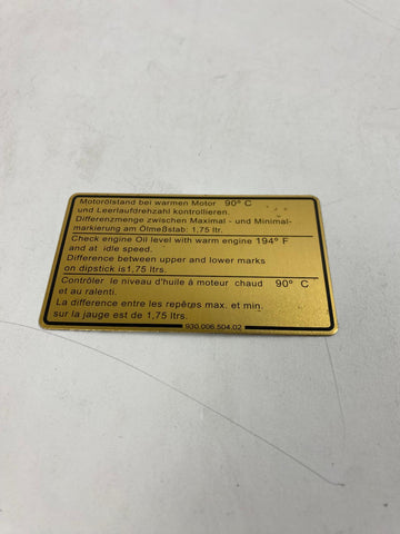 Porsche 911 - motoroliepeil sticker (aluminium)