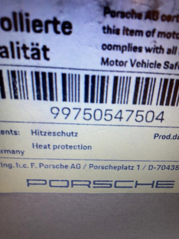 Porsche 997 - hitteschild plaat midden