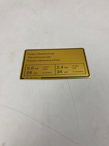 Porsche 911 - bandendruk sticker (aluminium)