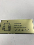 Porsche 911 - cilinder volgorde sticker (aluminium)